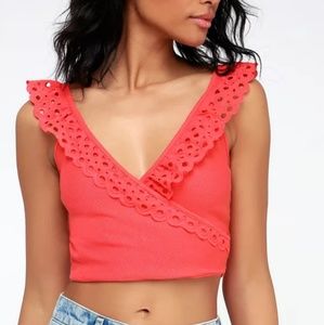 Lulu's NWT Lace up Back Crop Top